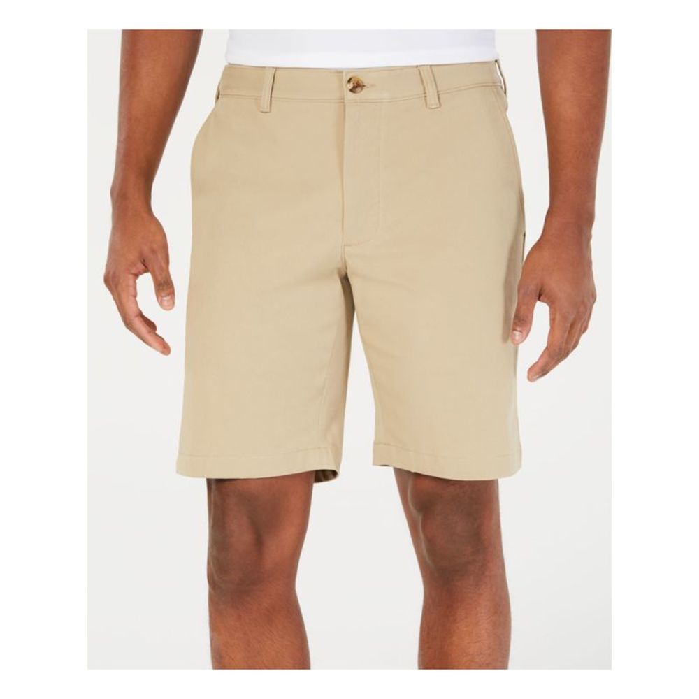 CLUBROOM Mens Beige Regular Fit Stretch Shorts 32 Waist